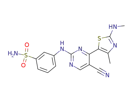3-(5-cyano-4-(4-methyl-2-(methylamino)thiazol-5-yl)pyrimidin-2-ylamino)benzene sulfonamide