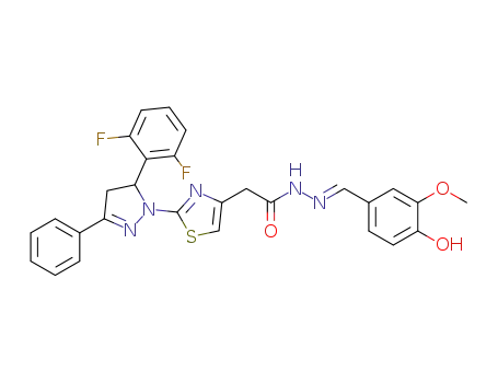 N'-(4-hydroxy-3-methoxybenzylidene)-2-(2-(5-(2,6-difluorophenyl)-3-phenyl-4,5-dihydropyrazol-1-yl)thiazol-4-yl)acetohydrazide