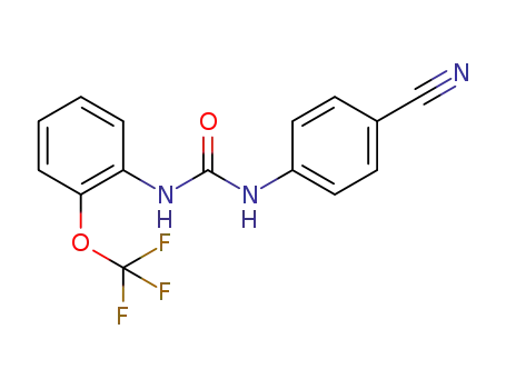 Molecular Structure of 1416274-64-0 (1-(4-cyanophenyl)-3-(2-trifluoromethoxyphenyl)urea)