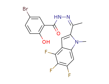 (Z)-5-bromo-2-hydroxy-N'-(1-(4,5,6-trifluoro-1-methyl-1H-indol-2-yl)ethylidene)benzohydrazide