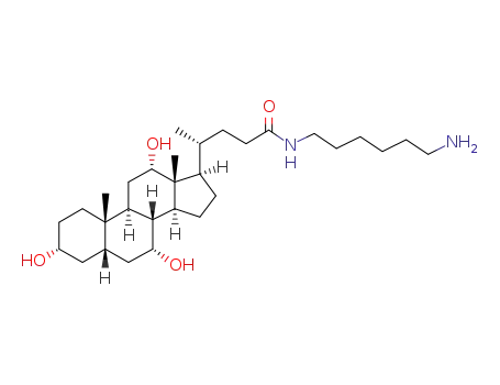 Molecular Structure of 142970-26-1 (N-hexylamino-3α,7α,12α-trihydroxy-5β-cholan-24-cholanoamide)