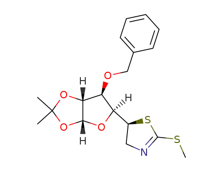 (4<i>S</i>)-<i>O</i><sup>3</sup>-benzyl-<i>O</i><sup>1</sup>,<i>O</i><sup>2</sup>-isopropylidene-4-((<i>S</i>)-2-methylsulfanyl-4,5-dihydro-thiazol-5-yl)-β-<i>L</i>-threofuranose