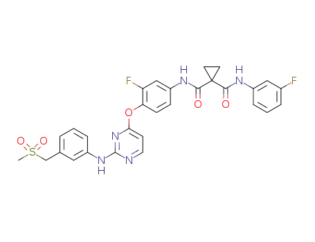 N-(3-fluoro-4-((2-((3-((methylsulfonyl)methyl)phenyl)amino)pyrimidin-4-yl)oxy)phenyl)-N'-(3-fluorophenyl)cyclopropane-1,1-dicarboxamide