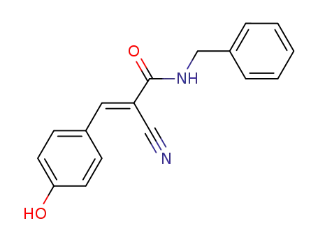 Molecular Structure of 874655-86-4 ((E)-N-BENZYL-2-CYANO-3-(4-HYDROXYPHENYL)-2-PROPENAMIDE)