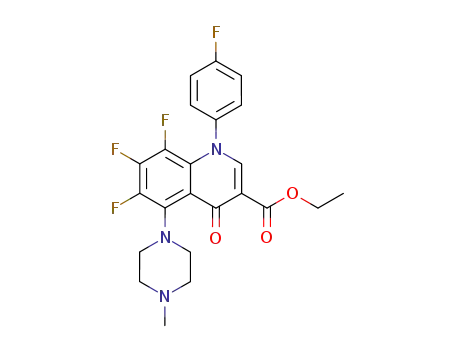 3-Quinolinecarboxylic acid,
6,7,8-trifluoro-1-(4-fluorophenyl)-1,4-dihydro-5-(4-methyl-1-piperazinyl)-
4-oxo-, ethyl ester