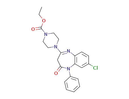 1-Piperazinecarboxylic acid,
4-(7-chloro-4,5-dihydro-4-oxo-5-phenyl-3H-1,5-benzodiazepin-2-yl)-,
ethyl ester