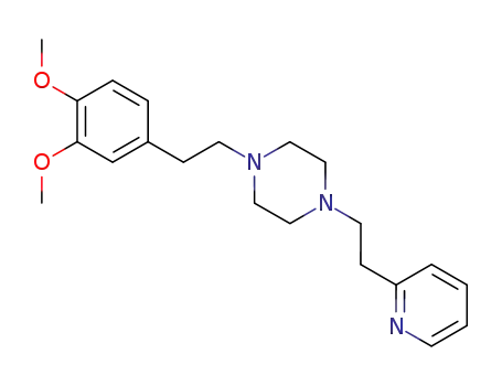 Molecular Structure of 90125-61-4 (Piperazine, 1-[2-(3,4-dimethoxyphenyl)ethyl]-4-[2-(2-pyridinyl)ethyl]-)