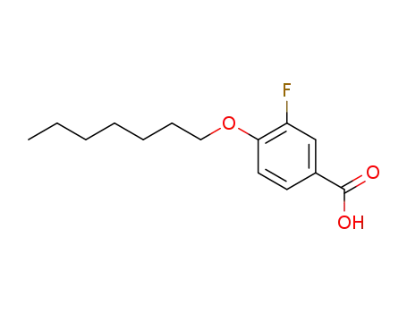 Molecular Structure of 326-77-2 (Benzoic acid, 3-fluoro-4-(heptyloxy)-)