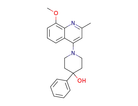 Molecular Structure of 87602-60-6 (1-(8-Methoxy-2-methyl-quinolin-4-yl)-4-phenyl-piperidin-4-ol)