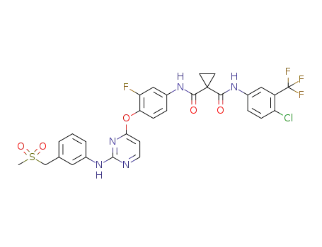 N-(3-fluoro-4-((2-((3-((methylsulfonyl)methyl)phenyl)amino)pyrimidin-4-yl)oxy)phenyl)-N'-(4-chloro-3-(trifluoromethyl)phenyl)cyclopropane-1,1-dicarboxamide