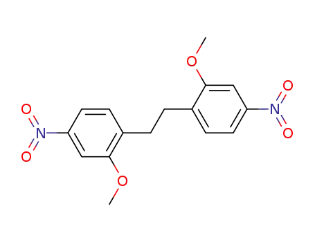 Molecular Structure of 101281-06-5 (Benzene, 1,1'-(1,2-ethanediyl)bis[2-methoxy-4-nitro-)