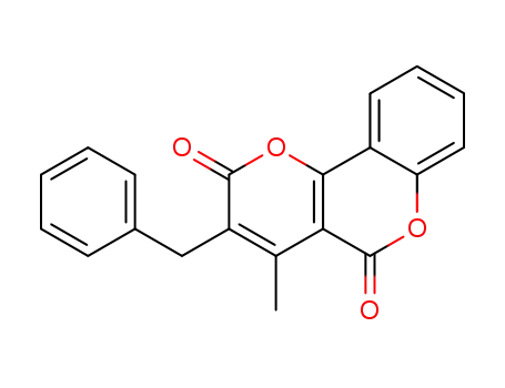 Molecular Structure of 16052-79-2 (3-benzyl-4-methyl-pyrano[3,2-<i>c</i>]chromene-2,5-dione)