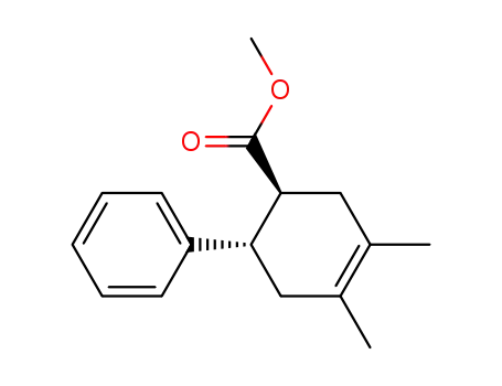 Molecular Structure of 136285-97-7 (3-Cyclohexene-1-carboxylic acid, 3,4-dimethyl-6-phenyl-, methyl ester,
trans-)