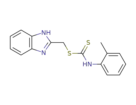 Molecular Structure of 85112-39-6 (o-Tolyl-dithiocarbamic acid 1H-benzoimidazol-2-ylmethyl ester)