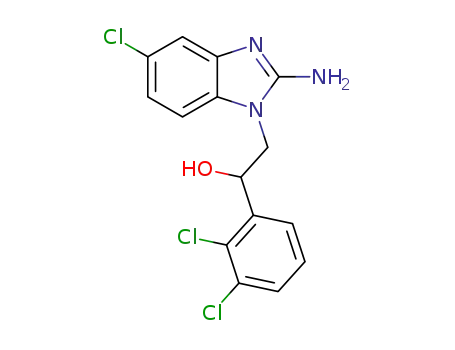 Molecular Structure of 1616406-38-2 (2-(2-amino-5-chloro-1H-benzo[d]imidazol-1-yl)-1-(2,3-dichlorophenyl)ethanol)