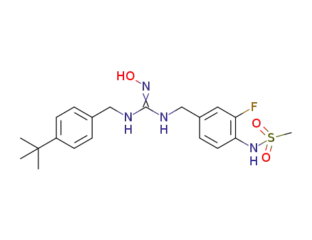Molecular Structure of 1450760-08-3 (N-[4-([4-(tert-butylbenzyl)amino(hydroxyimino)methyl]aminomethyl)-2-fluorophenyl]methane sulfonamide)
