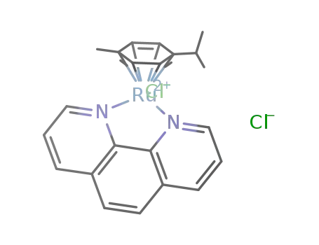 Molecular Structure of 861392-78-1 ([(η<sup>6</sup>-p-cymene)Ru(1,10-phenanthroline-κN<sup>1</sup>,κN<sup>10</sup>)Cl]Cl)