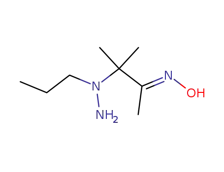 Molecular Structure of 65638-34-8 (2-Butanone, 3-methyl-3-(1-propylhydrazino)-, oxime, (E)-)