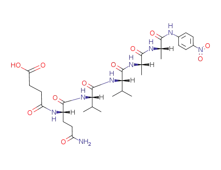Molecular Structure of 115700-57-7 (succinylglutaminyl-valyl-valyl-alanyl-alanine-4-nitroanilide)