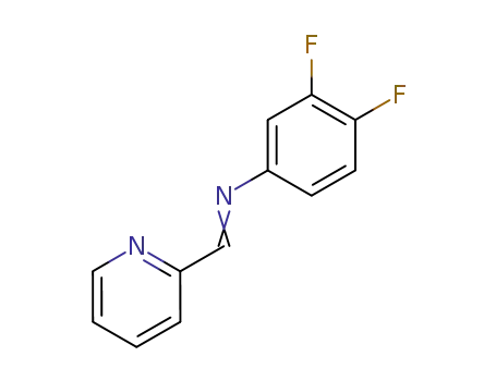Molecular Structure of 110684-53-2 (Benzenamine, 3,4-difluoro-N-(2-pyridinylmethylene)-)