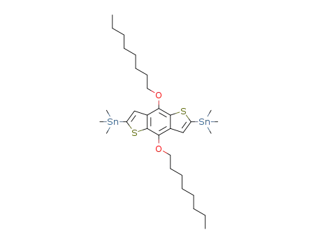 Molecular Structure of 1098102-95-4 (2,6-Bis(trimethyltin)-4,8-dioctyloxybenzo[1,2-b:3,4-b]dithiophene)