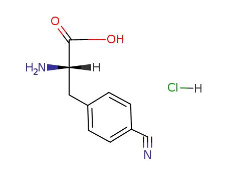 Molecular Structure of 103880-12-2 (DL-Phenylalanine, 4-cyano-, monohydrochloride)