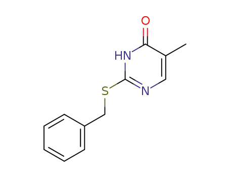 Molecular Structure of 78932-22-6 (2-(benzylsulfanyl)-5-methylpyrimidin-4(3H)-one)