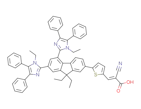 (E)-2-cyano-3-(5-(9,9-diethyl-5,7-bis(1-ethyl-4,5-diphenyl-1H-imidazol-2-yl)-9H-fluoren-2-yl)thiophene-2-yl)acrylic acid