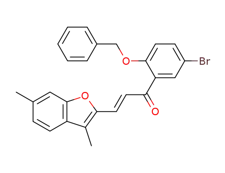 Molecular Structure of 87487-55-6 ((E)-1-(2-Benzyloxy-5-bromo-phenyl)-3-(3,6-dimethyl-benzofuran-2-yl)-propenone)