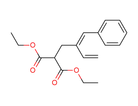 Molecular Structure of 134600-37-6 (2-{2-[1-Phenyl-meth-(Z)-ylidene]-but-3-enyl}-malonic acid diethyl ester)