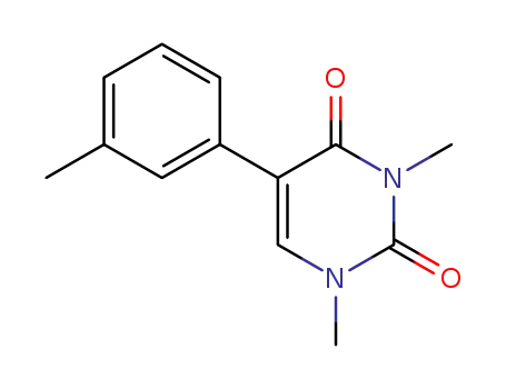 Molecular Structure of 105202-35-5 (2,4(1H,3H)-Pyrimidinedione, 1,3-dimethyl-5-(3-methylphenyl)-)