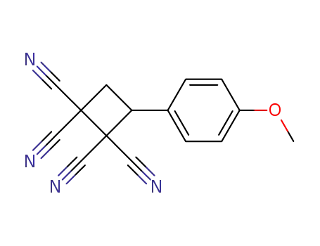 Molecular Structure of 61715-62-6 (1,1,2,2-Cyclobutanetetracarbonitrile, 3-(4-methoxyphenyl)-)