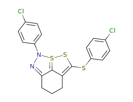 Molecular Structure of 86298-13-7 (2-(4-Chloro-phenyl)-4-(4-chloro-phenylsulfanyl)-2,5,6,7-tetrahydro-2aλ<sup>4</sup>,3-dithia-1,2-diaza-cyclopenta[cd]indene)