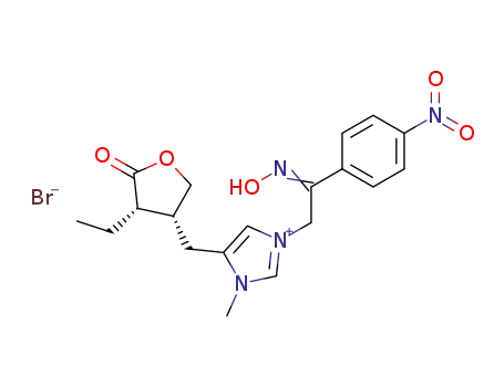 4-((3<i>R</i>)-4<i>c</i>-ethyl-5-oxo-tetrahydro-furan-3<i>r</i>-ylmethyl)-1-[2-hydroxyimino-2-(4-nitro-phenyl)-ethyl]-3-methyl-imidazolium; bromide