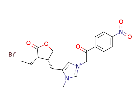 4-((3<i>R</i>)-4<i>c</i>-ethyl-5-oxo-tetrahydro-furan-3<i>r</i>-ylmethyl)-3-methyl-1-[2-(4-nitro-phenyl)-2-oxo-ethyl]-imidazolium; bromide