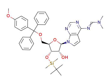4-<<(dimethylamino)methylidene>amino>-7-<3-O-<(1,1-dimethylethyl)dimethylsilyl>-5-O-<(4-methoxytriphenyl)methyl>-β-D-ribofuranosyl>-7H-pyrrolo<2,3-d>pyrimidine