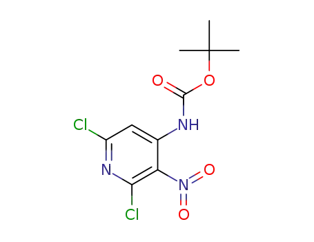 Molecular Structure of 1313726-52-1 (tert-butyl (2,6-dichloro-3-nitropyridin-4-yl)carbamate)
