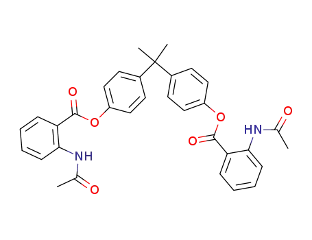 Molecular Structure of 32001-92-6 (2,2-Bis-<4-(2-N-acetylamino-benzoyloxy)-phenyl>-propan)
