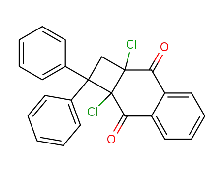 Cyclobuta[b]naphthalene-3,8-dione,
2a,8a-dichloro-1,2,2a,8a-tetrahydro-1,1-diphenyl-