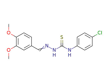 Molecular Structure of 70618-88-1 (2-[(4,5-dimethoxyphenyl)methylidene]-N-(4-chlorophenyl)hydrazine-1-carbothioamide)