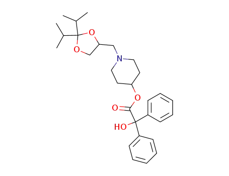 Molecular Structure of 64749-88-8 (Benzeneacetic acid, a-hydroxy-a-phenyl-,
1-[[2,2-bis(1-methylethyl)-1,3-dioxolan-4-yl]methyl]-4-piperidinyl ester)
