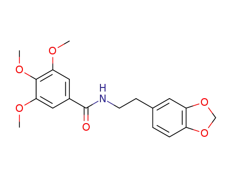 Molecular Structure of 5422-05-9 (N-[2-(1,3-benzodioxol-5-yl)ethyl]-3,4,5-trimethoxybenzamide)