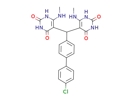 Molecular Structure of 98629-82-4 (5,5'-<4'-chloro-1,1'-biphenyl>-4-ylmethylenebis(6-methylaminouracil))
