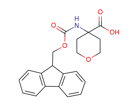 Molecular Structure of 285996-72-7 (4-(FMOC-AMINO)-TETRAHYDROPYRAN-4-CARBOXYLIC ACID)