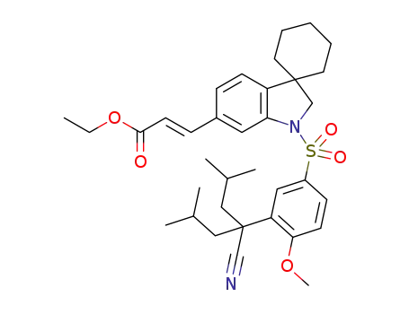 (E)-ethyl 3-(1'-((3-(4-cyano-2,6-dimethylheptan-4-yl)-4-methoxyphenyl)sulfonyl)spiro[cyclohexane-1,3'-indolin]-6'-yl)acrylate