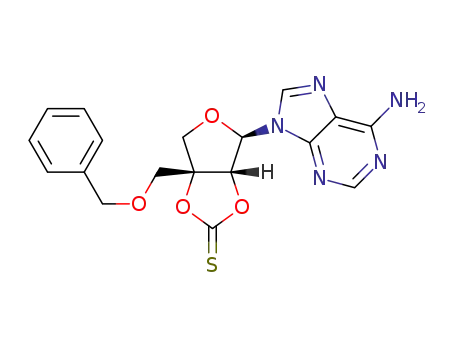 1'-(adenin-9-yl)-2',3'-(O-thiocarbonyl)-5'-(O-benzyl)-β-D-apio-D-furanose