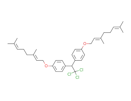 Molecular Structure of 106694-67-1 (Benzene,
1,1'-(2,2,2-trichloroethylidene)bis[4-[(3,7-dimethyl-2,6-octadienyl)oxy]-,
(E,E)-)