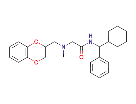 Molecular Structure of 114043-44-6 (Acetamide,
N-(cyclohexylphenylmethyl)-2-[[(2,3-dihydro-1,4-benzodioxin-2-yl)methyl
]methylamino]-)