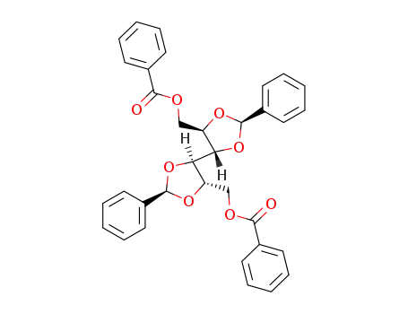 Molecular Structure of 4141-43-9 (<i>DL</i>-<i>O</i><sup>1</sup>,<i>O</i><sup>6</sup>-dibenzoyl-<i>O</i><sup>2</sup>,<i>O</i><sup>3</sup>;<i>O</i><sup>4</sup>,<i>O</i><sup>5</sup>-((<i>RS</i>,<i>RS</i>)-dibenzylidene)-galactitol)