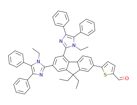 5-(9,9-diethyl-5,7-bis(1-ethyl-4,5-diphenyl-1H-imidazol-2-yl)-9H-fluoren-2-yl)thiophene-2-carbaldehyde